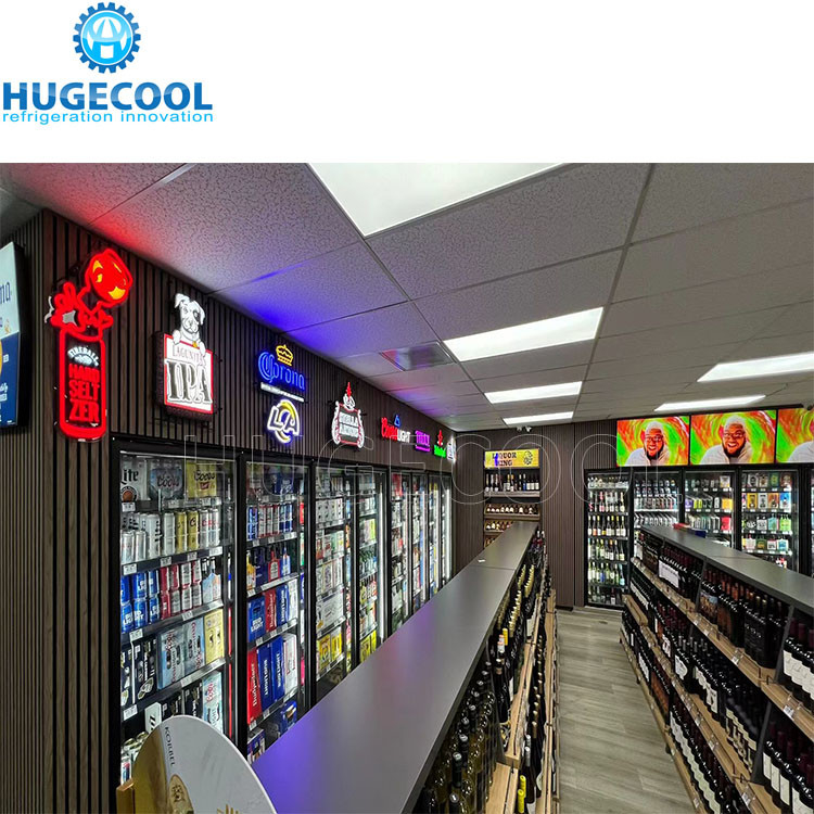 Liquor Store Glass Door Cold Room Display Walk in Cooler